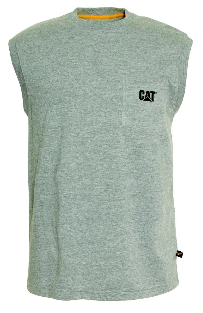 T-shirt senza maniche con tasca marchio uomo