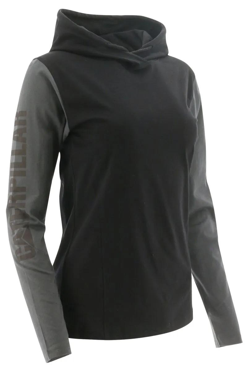 T-shirt a maniche lunghe con cappuccio UPF per donna