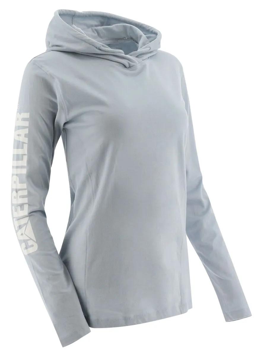 T-shirt a maniche lunghe con cappuccio UPF per donna